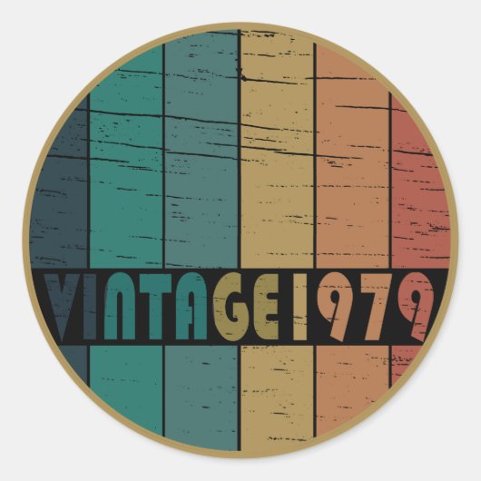 Geboren in 1979 op  verjaardag ronde sticker (Voorkant)