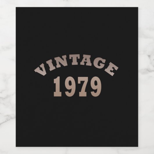 Geboren in 1979 op  verjaardag wijn etiket (Enkel label)