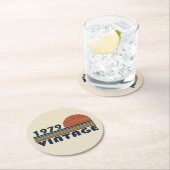 Geboren in 1979  verjaardagscadeau ronde kartonnen onderzetter (Insitu)