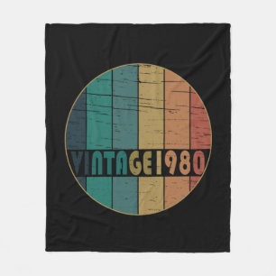 Geboren in 1980 elegante vintage verjaardagscadeau fleece deken