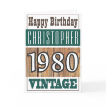 Geboren in 1980 Greetings Card