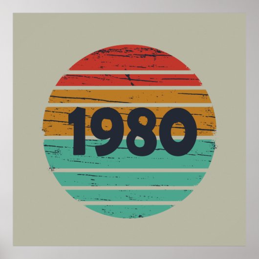 Geboren in 1980,  klassiek poster (Voorkant)