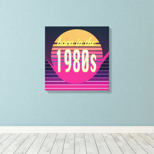Geboren in 1980, Millennials, Gen X, Geboortejaar Canvas Afdruk (Insitu (Houten vloer))