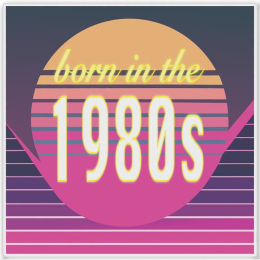 Geboren in 1980, Millennials, Gen X, Geboortejaar Sticker (Voorkant)