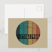 Geboren in 1980 op verjaardag feestdagenkaart (Voorkant / Achterkant)