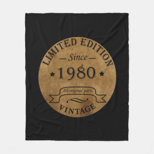 Geboren in 1980 op  verjaardag fleece deken