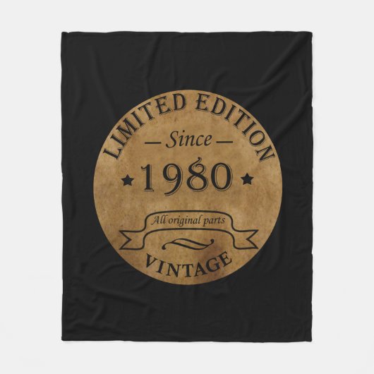 Geboren in 1980 op  verjaardag fleece deken (Voorkant)