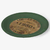 Geboren in 1980 op  verjaardag papieren bordje (Gekanteld)