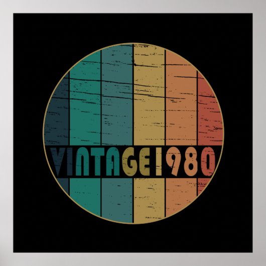 Geboren in 1980 op verjaardag poster (Voorkant)