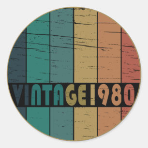 Geboren in 1980 op verjaardag ronde sticker