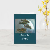 Geboren in 1980 Plechtige feiten Kaart (Gele Bloem)