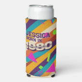 Geboren in 1980 - Retro 80s Neon Geometrische naam Seltzer Blikjeskoeler (Seltzer Voorkant)