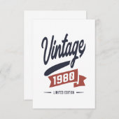 Geboren in 1980 RSVP kaartje (Voorkant / Achterkant)