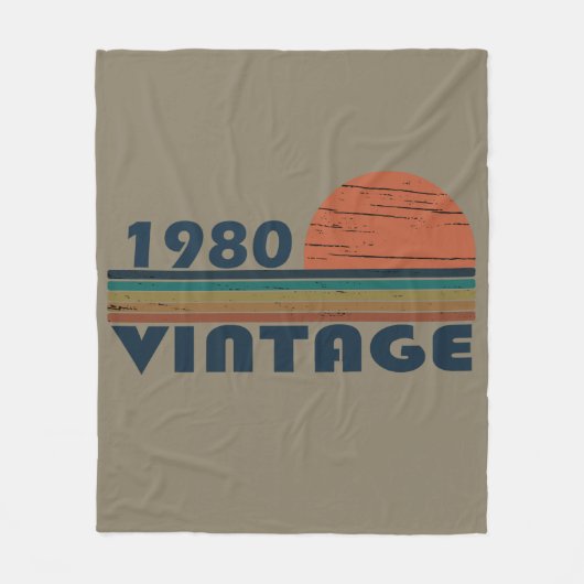 Geboren in 1980  verjaardagscadeau fleece deken (Voorkant)