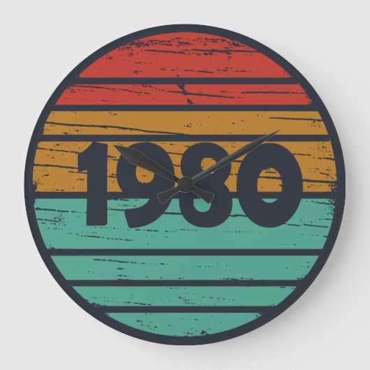 Geboren in 1980 verjaardagscadeau grote klok (Voorkant)