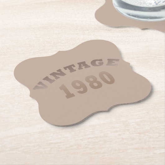 Geboren in 1980  verjaardagscadeau kartonnen onderzetters (Gekanteld)