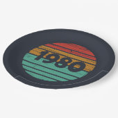 Geboren in 1980 verjaardagscadeau papieren bordje (Gekanteld)