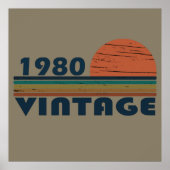 Geboren in 1980  verjaardagscadeau poster (Voorkant)