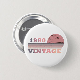 Geboren in 1980 verjaardagscadeau ronde button 5,7 cm