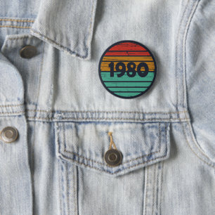 Geboren in 1980 verjaardagscadeau ronde button 5,7 cm