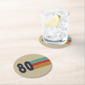 Geboren in 1980  verjaardagscadeau ronde kartonnen onderzetter (Insitu)