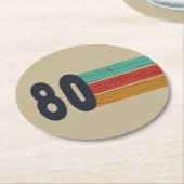 Geboren in 1980 verjaardagscadeau ronde kartonnen onderzetter (Gebogen)