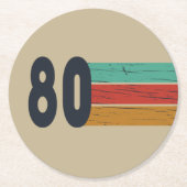 Geboren in 1980  verjaardagscadeau ronde kartonnen onderzetter (Voorkant)