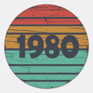 Geboren in 1980  verjaardagscadeau ronde sticker