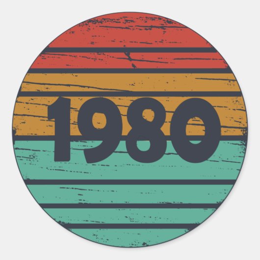 Geboren in 1980  verjaardagscadeau ronde sticker (Voorkant)