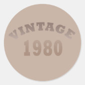 Geboren in 1980  verjaardagscadeau ronde sticker (Voorkant)