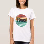 Geboren in 1980  verjaardagscadeau t-shirt (Voorkant)