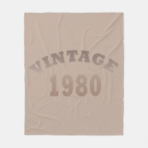 Geboren in 1980 vintage verjaardagscadeau fleece deken
