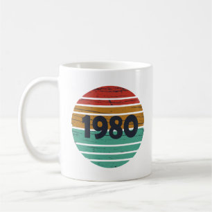 Geboren in 1980 vintage verjaardagscadeau koffiemok