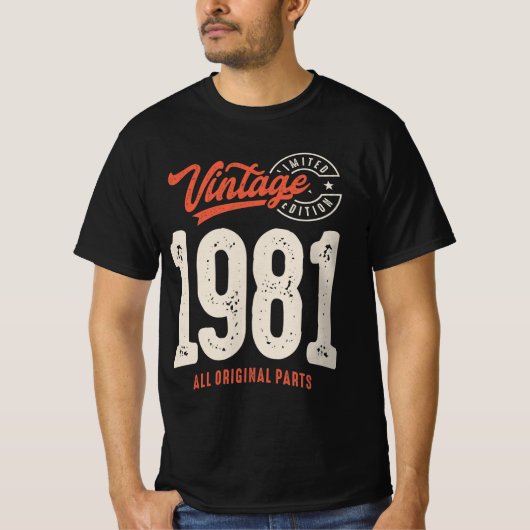 geboren in 1981 - 41ste verjaardag, Klassieke Ret T-shirt (Voorkant)