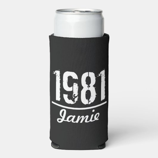 Geboren in 1981 Gepersonaliseerd in 1981 Seltzer Blikjeskoeler (Seltzer Voorkant)