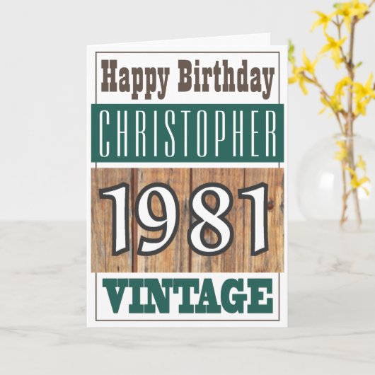 Geboren in 1981 Greetings Card Kaart (Gele Bloem)