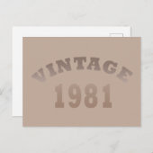 Geboren in 1981 op verjaardag feestdagenkaart (Voorkant / Achterkant)