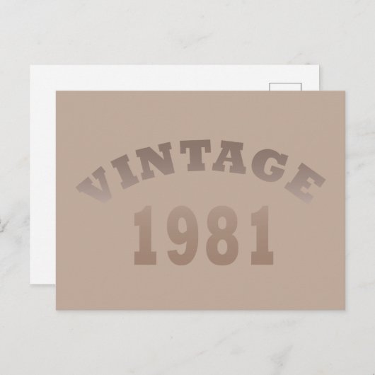 Geboren in 1981 op  verjaardag feestdagenkaart (Voorkant / Achterkant)