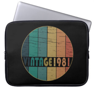 Geboren in 1981 op  verjaardag laptop sleeve