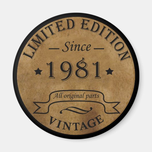 Geboren in 1981 op  verjaardag magneet (Voorkant)