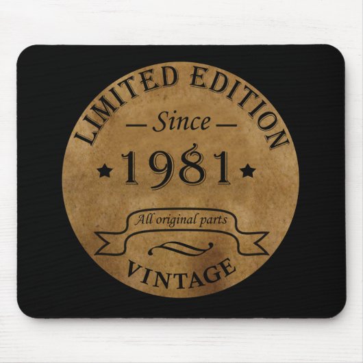 Geboren in 1981 op  verjaardag muismat (Voorkant)