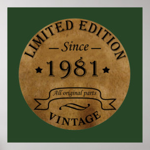 Geboren in 1981 op  verjaardag poster