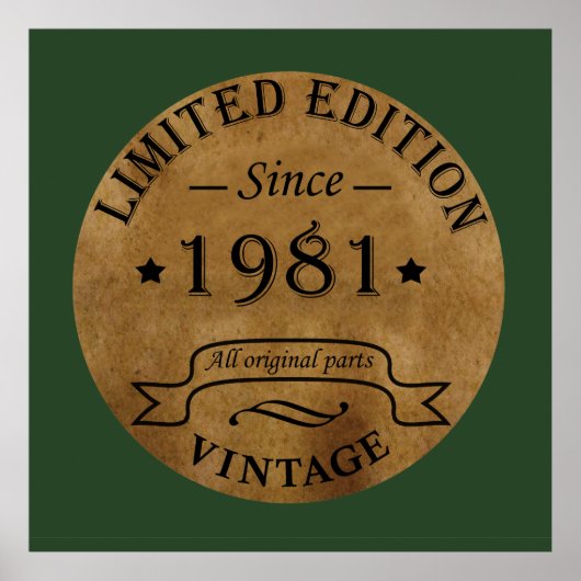 Geboren in 1981 op  verjaardag poster (Voorkant)