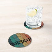 Geboren in 1981 op  verjaardag ronde kartonnen onderzetter (Insitu)