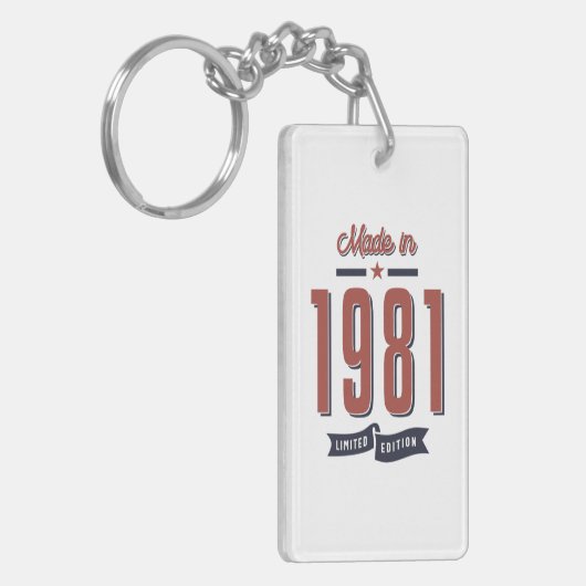 Geboren in 1981. sleutelhanger (Voorkant Links)