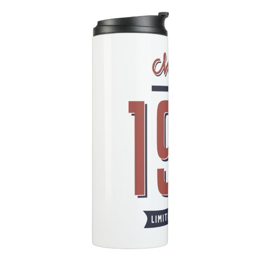 Geboren in 1981. thermosbeker (Gedraaid links)