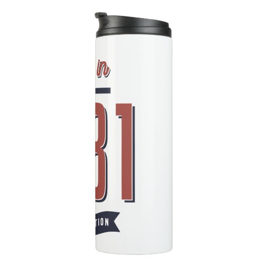 Geboren in 1981. thermosbeker (Geroteerd rechts)