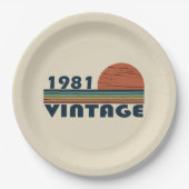 Geboren in 1981  verjaardagscadeau papieren bordje (Voorkant)