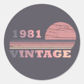 Geboren in 1981  verjaardagscadeau ronde sticker (Voorkant)