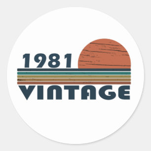 Geboren in 1981 verjaardagscadeau ronde sticker